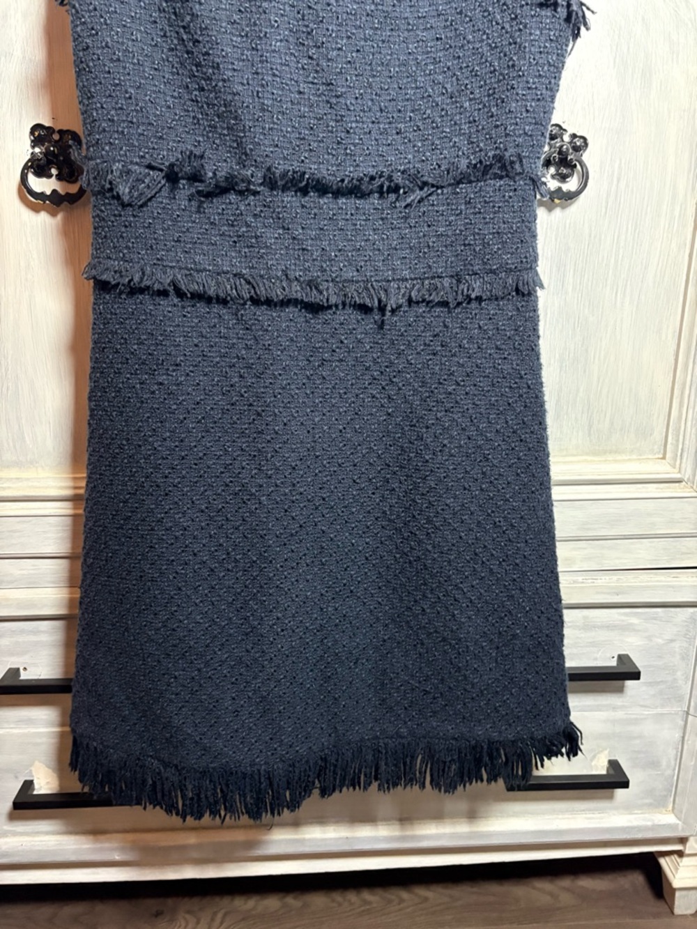 Tory Burch Navy Tweed Natalie Sheath Dress Preppy Resortwear Quiet Luxury - Picture 5 of 9